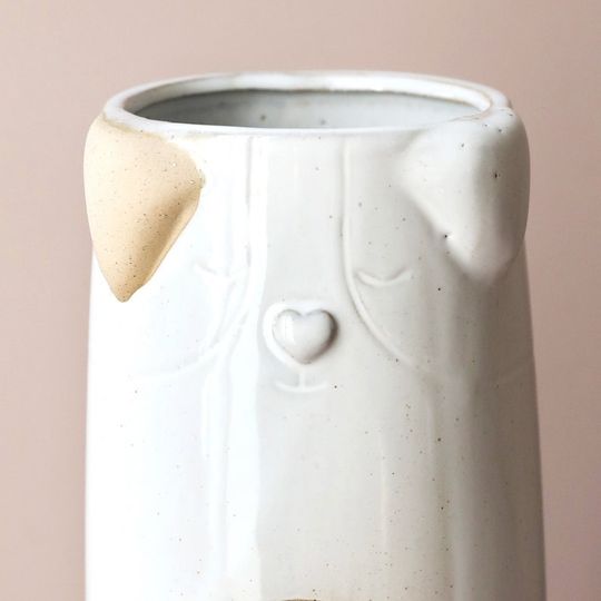 Textured Ceramic Dog Vase
