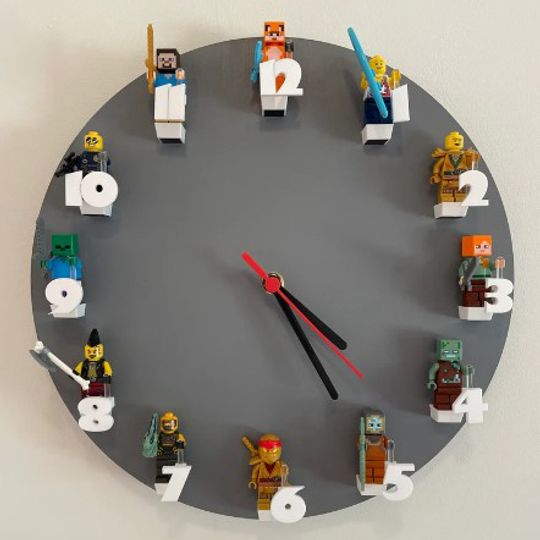 Wall Clock For Minifigure Lego , Gift For Kids, Birthday Clock