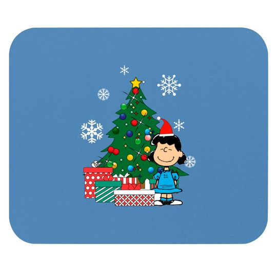 Lucy Van Pelt Around The Christmas Tree - Lucy Van Pelt - Mouse Pads