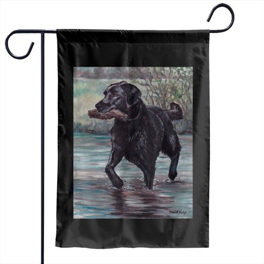 Black Labrador Retriever Dog Art Garden Flags