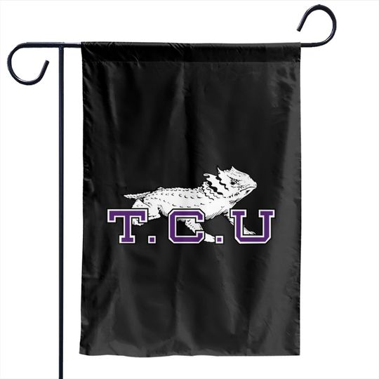 Vintage TCU Horned Frogs mascot logo - Horned Frogs - Garden Flags