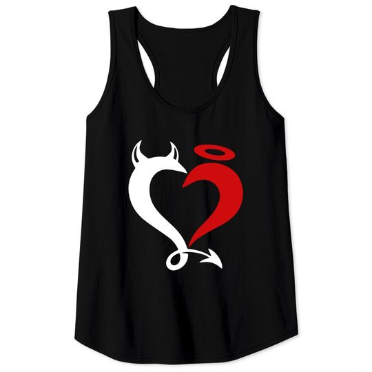 Devil and Angel Love Lovers Tank Tops