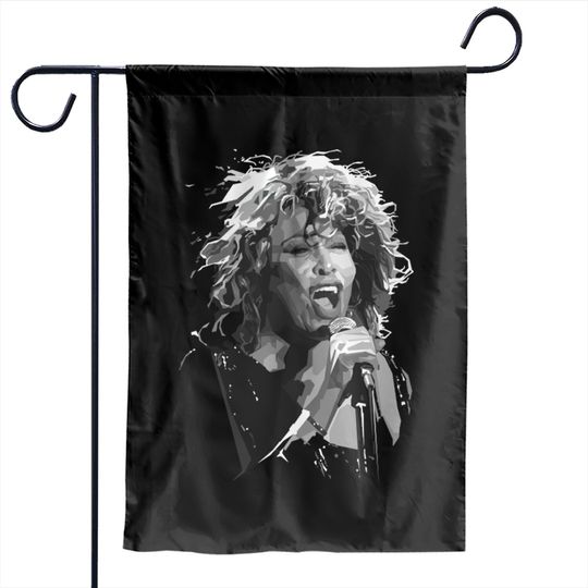 Turner B/W - Tina Turner - Garden Flags