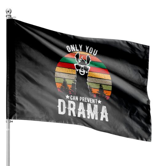 Vintage Only you can prevent drama Llama gift House Flags