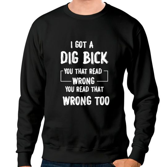 I Got A Dig Bick Adult Humor Offensive Graphic Novelty Sarcastic Funny - Funny Saying - Sweatshirts