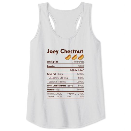 Joey Chestnut Funny Nutrition Facts - Joey Chestnut Nutrition Facts - Tank Tops