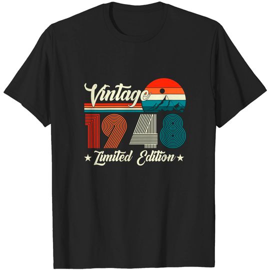 Womens Retro Vintage 1948 Limited Edition Born in 1948 V-Neck T-Shirt