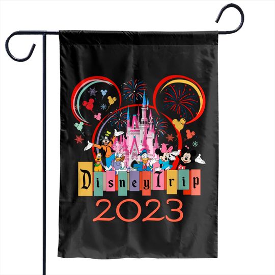 Disney Trip 2023 Garden Flags, Disney Mickey Minnie Garden Flags, Disneyworld Garden Flags 2023 Garden Flags