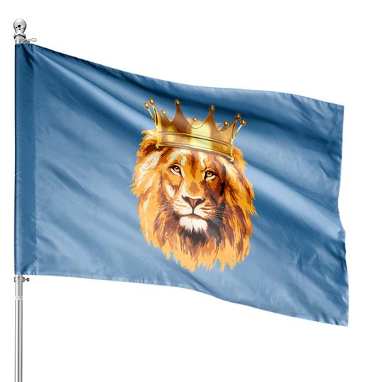 Lion with Crown for lion fans - Lion - House Flags