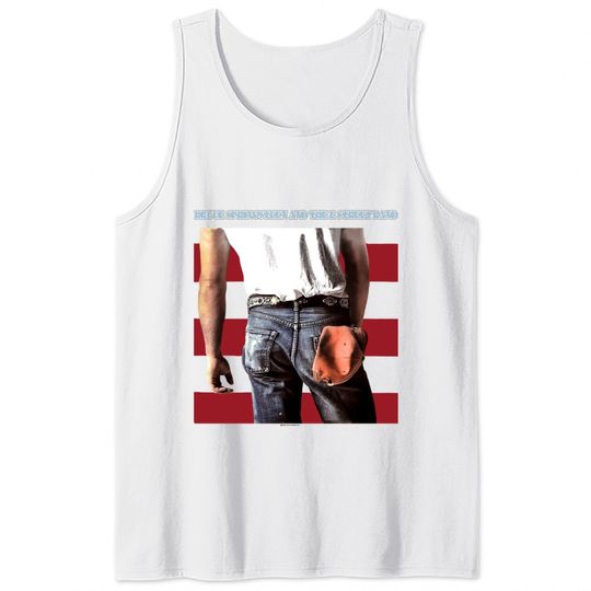 Vintage Bruce Springsteen White Graphic Tank Tops