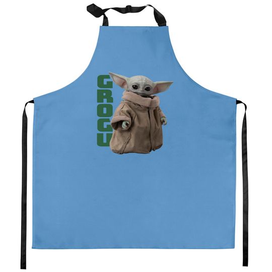 Grogu Character Name Graphic Kitchen Aprons