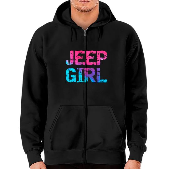 Jeep Girl Pink & Blue Zip Hoodies