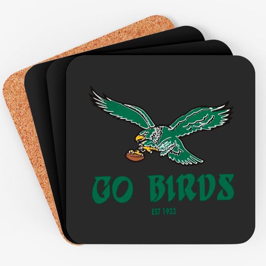 Go Birds Est 1933 Coasters, Vintage Eagles Philadelphia
