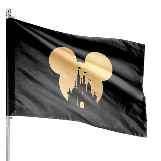Mickey castle House Flags, Disneyworld House Flags, Animal House Flags, Mickey Ear House Flags
