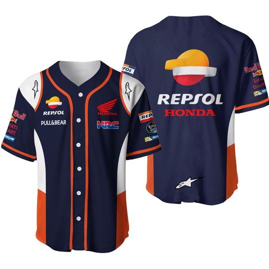 Repsol Honda Racing  3D All Over Printed Baseball Jersey