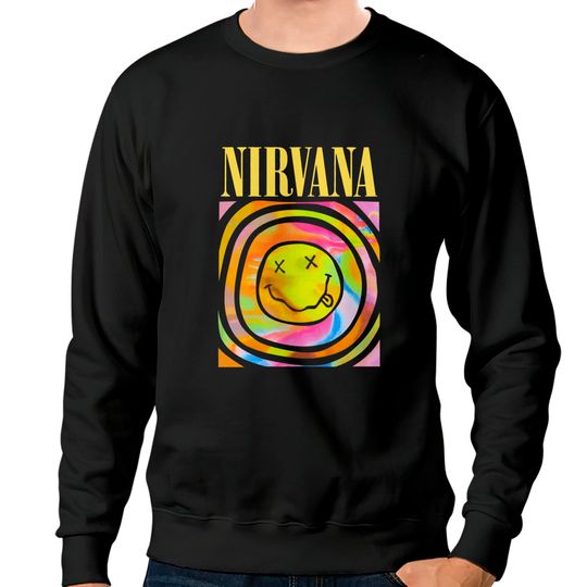 Nirvana Sweatshirt, Nirvana Smile Face Crewneck Sweatshirt, Nirvana Pink Sweatshirt