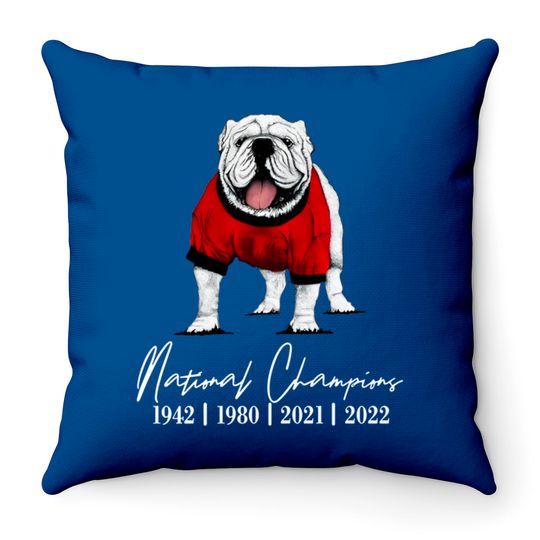 UGA National Championship Georgia 2023 Cute Bulldogs Throw Pillows