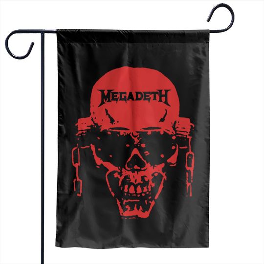 Megadeth Vic Hi-Contrast Red Garden Flags