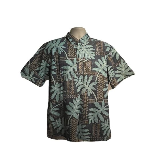 Vintage Reyn Spooner Mens Hawaiian Reverse Print Pullover Shirt