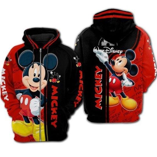 Mickey Mouse Disney 3D Feece Zip Hoodies