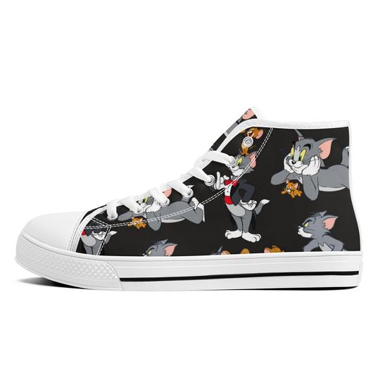 Tom & Jerry Funny Cartoon High Top Sneakers