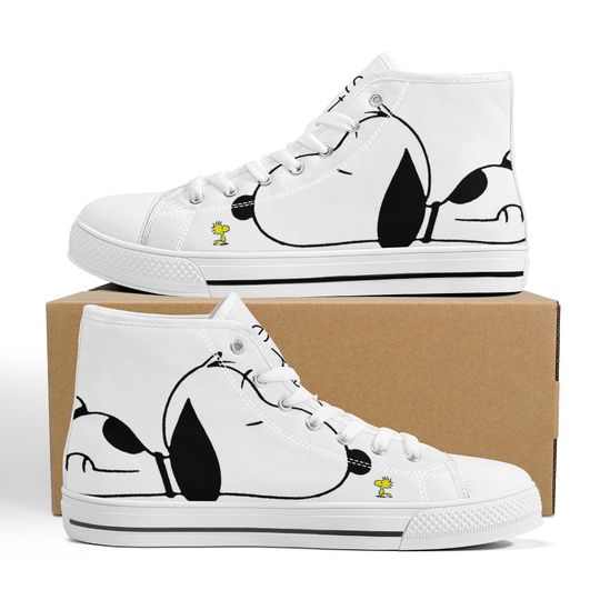 Snoopy and Woodstock | High Top Canvas | Real Friends | White and Yellow