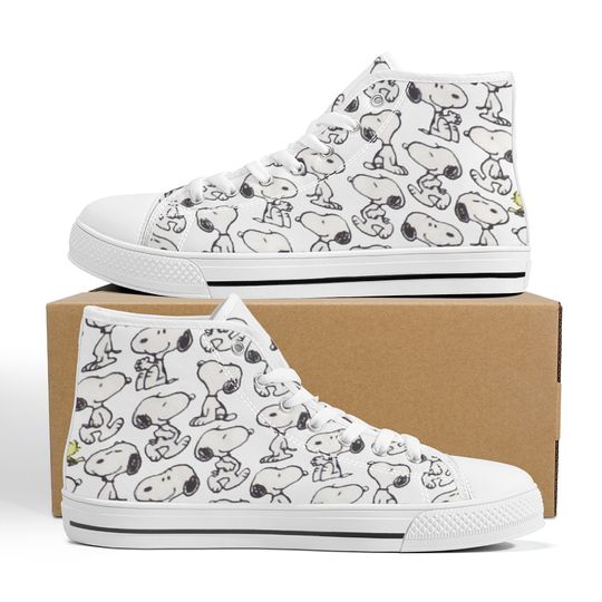 Snoopy Hand drawn | High-Top Canvas Shoes