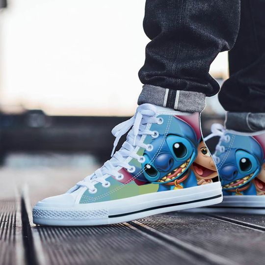 Lilo and Stitch Shoes, Lilo and Stitch Men's High Top Sneakers