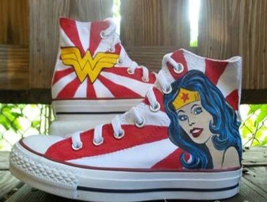 Wonder Woman Custom Hand Painted Shoes
