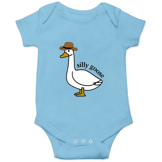 Embroidered Silly Goose Onesies, Embroidered Cowboy Hat Crewneck Onesies