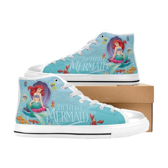 The Little Mermaid Unofficial Shoes Custom Unisex Adult Shoes, Canvas Shoes High Top