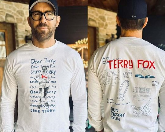 Ryan Reynolds Shirt, Dear Terry Shirt, Terry Fox Canada Shirt