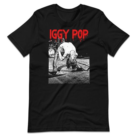 Iggy Pop Blood Dripping T-Shirt, Limited Edition Vintage Style Design