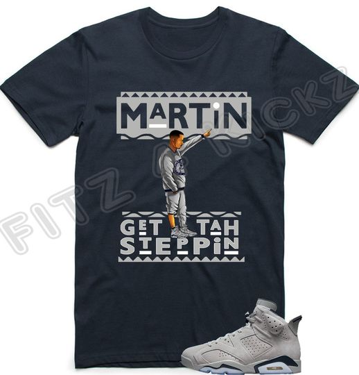 Fitz 4 kickz Shirt to match the Jordan 6 Retro Georgetown Midnight Navy Cement Grey