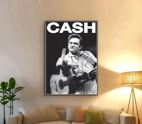 Johnny Cash Middle Finger Poster