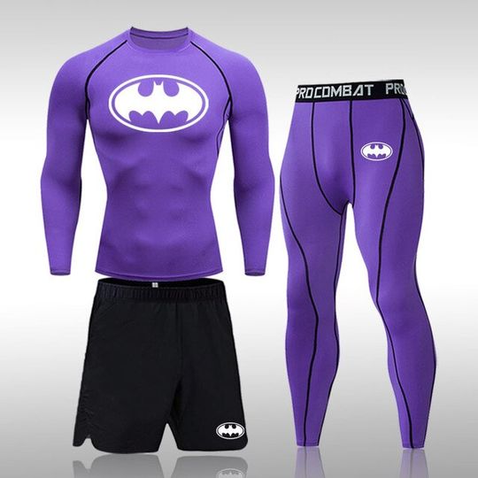 Batman Men's Sportswear Set Workout Gym Wear Fitness
