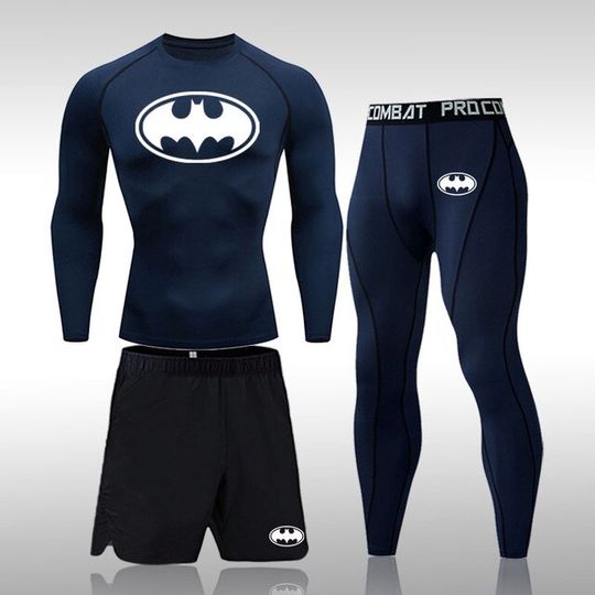 Batman Men's Sportswear Set Workout Gym Wear Fitness