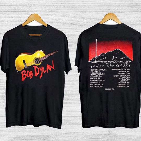 1990 Vintage Bob Dylan Under The Red Sky Tour T-Shirt, Bob Dylan Shirt