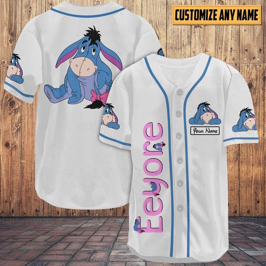 Eeyore Baseball Shirt, Eeyore Shirt, Winnie Pooh Lover, Eeyore Baseball Jersey Shirt