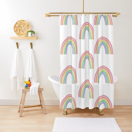 Rainbow, Colorful Rainbow  Shower Curtain