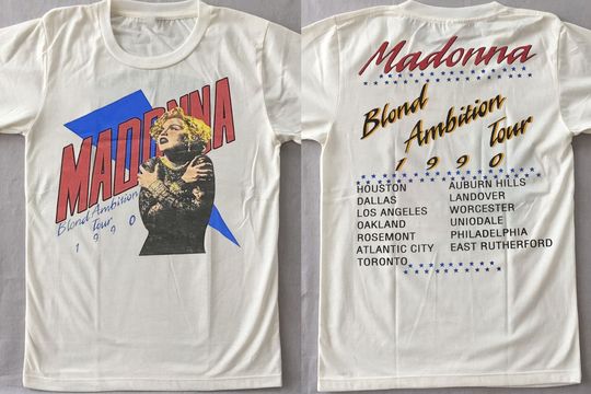 Madonna Blond Ambition Tour 1990 T-Shirt, Madonna Tour 1990 T-Shirt, Madonna 90s Tour Shirt
