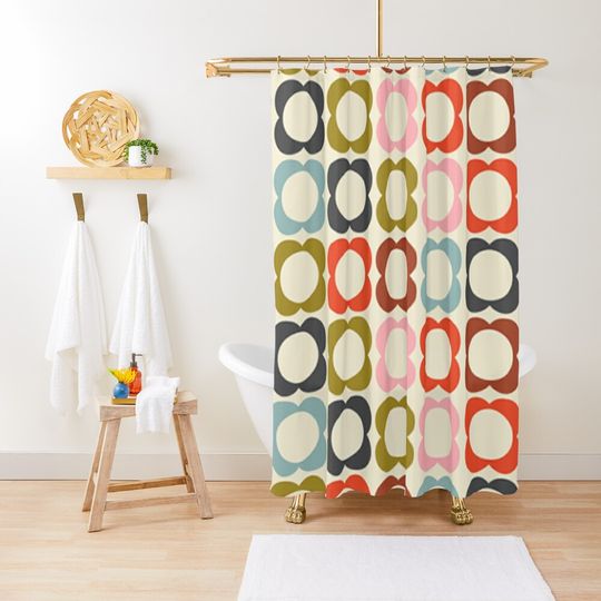 Orla Kiely Multi Stem Colorful fabric Shower Curtain