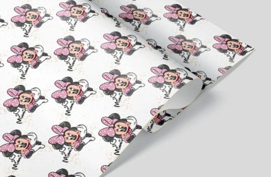 Minnie Mouse Wrapping Paper, Disney Birthday Wrapping Paper, Gift Wrapping Paper, Disney Gift