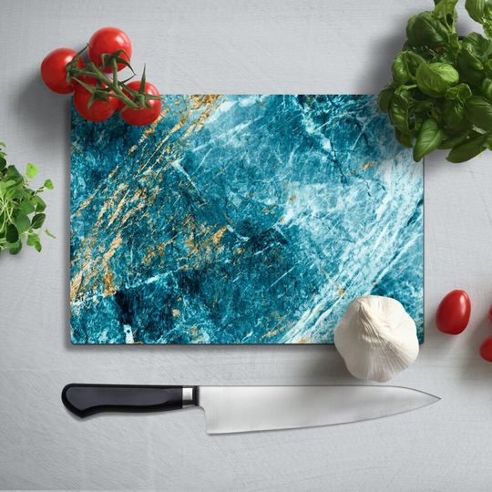 Abstact Marble Glass Cutting board, Glass chopping board, Kitchen Decor