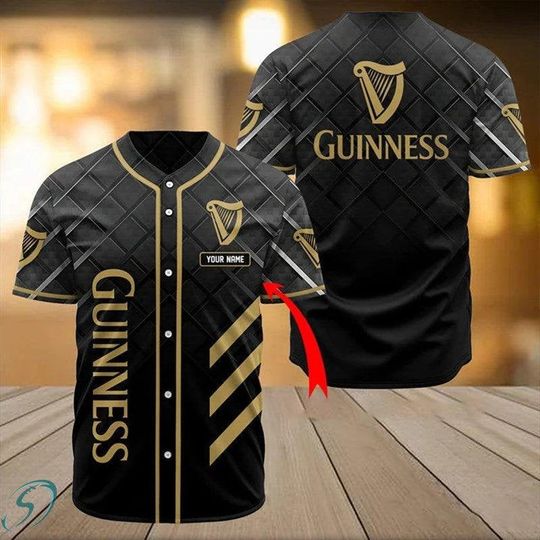 Personalized Vintage Guinness Jersey, Guinness Baseball Shirt, Beer Baseball Jersey
