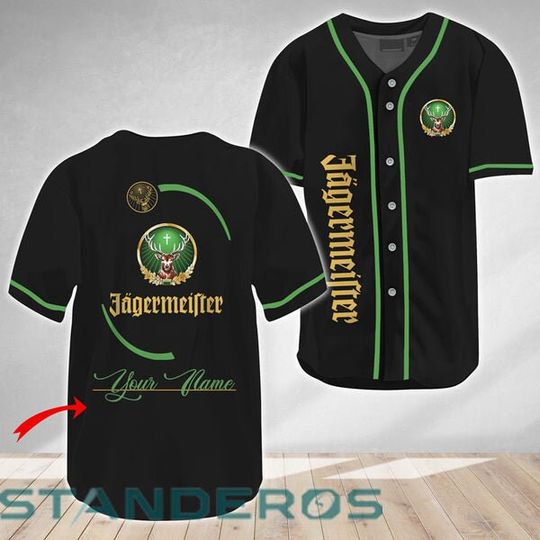 Personalized Black Jagermeister Baseball Jersey, Custom Jersey  Jagermeister Lovers Shirt