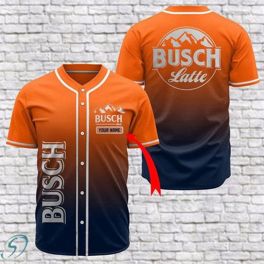 Personalized Busch Latte Baseball Jersey Shirt,Busch Latte Custom Jersey Beer Baseball Jersey