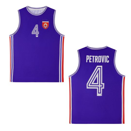 Drazen Petrovic Jugoslavia Eurobasket Basketball Jersey Retro