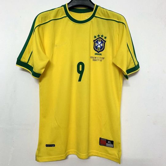 Vintage #9 Ronaldo Jersey 1998 World Cup Brazil Jersey