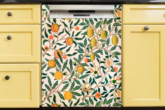 Dishwasher  Cover Vintage Lemons, Retro Kitchen Dishwasher Cover  Decal Vinyl Sticker